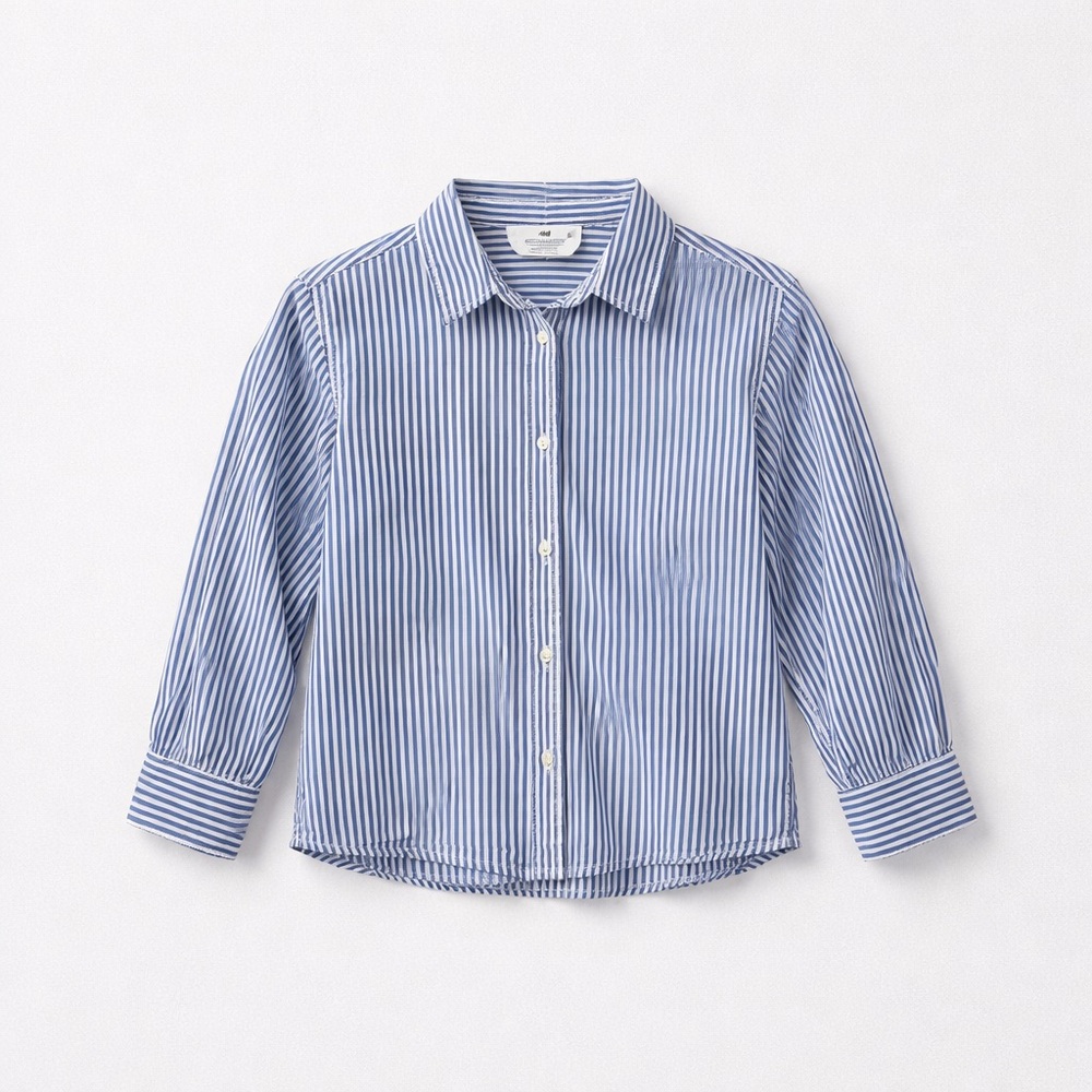 H&M Kids Blue and White Striped Button Down Shirt